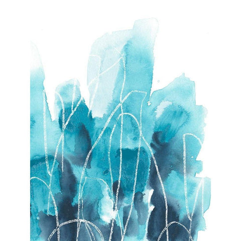 Abstract Coral II Black Modern Wood Framed Art Print by Vess, June Erica