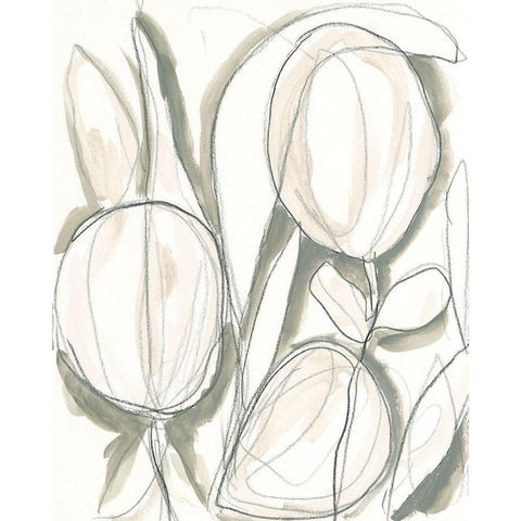 Neutral Tropical I Black Modern Wood Framed Art Print by Vess, June Erica