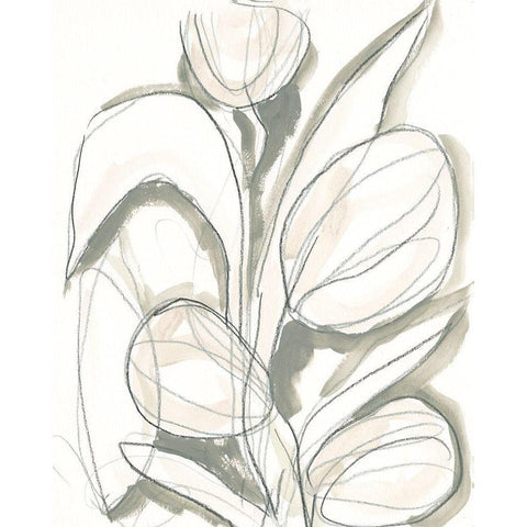 Neutral Tropical II White Modern Wood Framed Art Print by Vess, June Erica