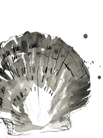 Ink Coast II White Modern Wood Framed Art Print with Double Matting by Vess, June Erica