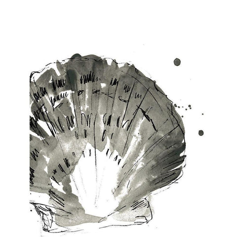 Ink Coast II White Modern Wood Framed Art Print by Vess, June Erica