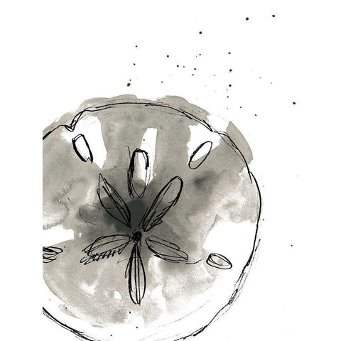 Ink Coast III Gold Ornate Wood Framed Art Print with Double Matting by Vess, June Erica