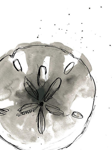 Ink Coast III Black Ornate Wood Framed Art Print with Double Matting by Vess, June Erica