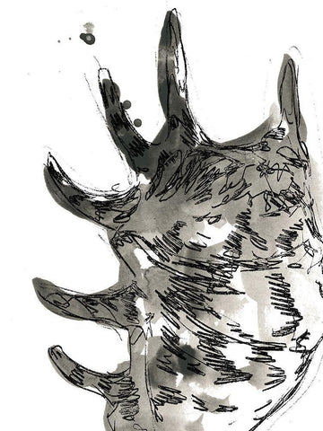 Ink Coast IV White Modern Wood Framed Art Print with Double Matting by Vess, June Erica