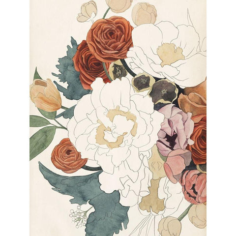 Imperfect Bouquet I White Modern Wood Framed Art Print by Popp, Grace