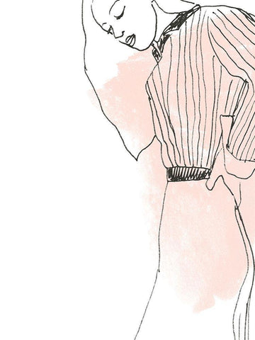 Fashion Sketches IV White Modern Wood Framed Art Print with Double Matting by Vess, June Erica