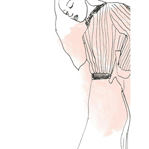 Fashion Sketches IV Black Modern Wood Framed Art Print with Double Matting by Vess, June Erica