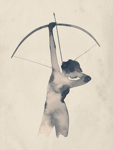 Archeress II Black Ornate Wood Framed Art Print with Double Matting by Popp, Grace