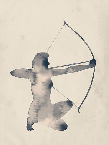 Archeress IV Black Ornate Wood Framed Art Print with Double Matting by Popp, Grace