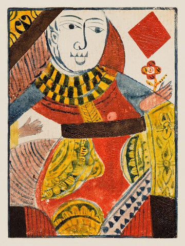 Vintage Cards IV Black Ornate Wood Framed Art Print with Double Matting by Unknown