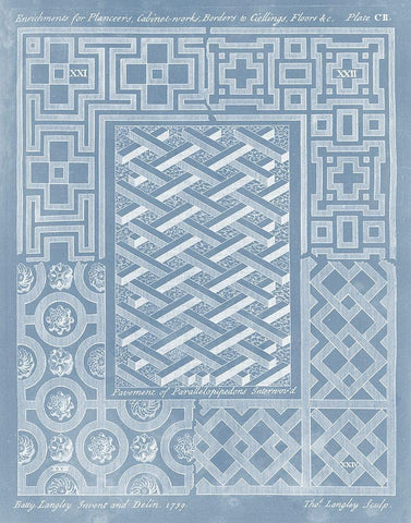 Elements for Design IV White Modern Wood Framed Art Print with Double Matting by Langley