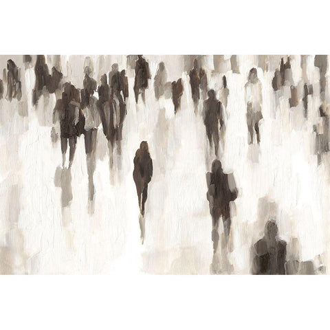 Commuters I White Modern Wood Framed Art Print by Harper, Ethan