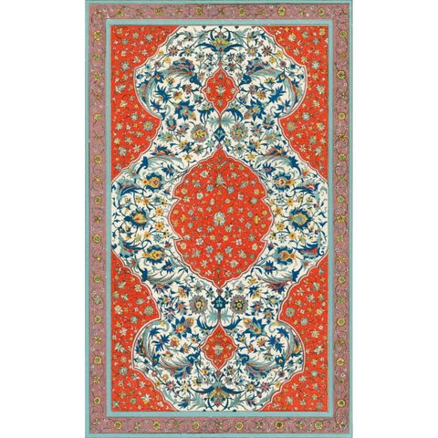 Non-Embellish Persian Ornament II Black Modern Wood Framed Art Print with Double Matting by Vision Studio