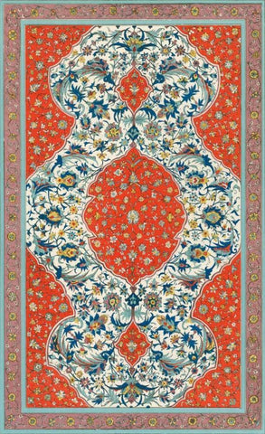 Non-Embellish Persian Ornament II White Modern Wood Framed Art Print with Double Matting by Vision Studio