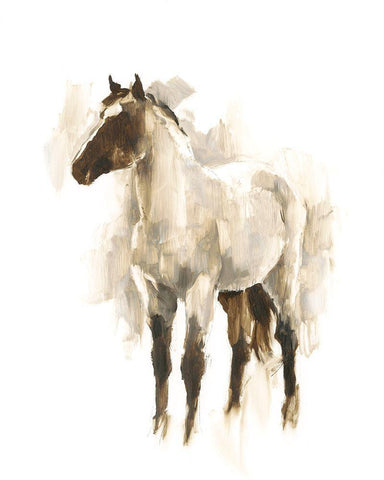 Rustic Horse II White Modern Wood Framed Art Print with Double Matting by Harper, Ethan