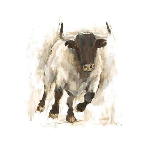 Rustic Bull I Black Modern Wood Framed Art Print with Double Matting by Harper, Ethan