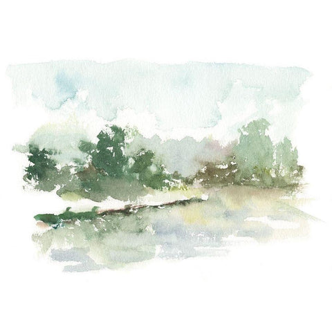 Spring Watercolor Sketch III Black Modern Wood Framed Art Print with Double Matting by Harper, Ethan