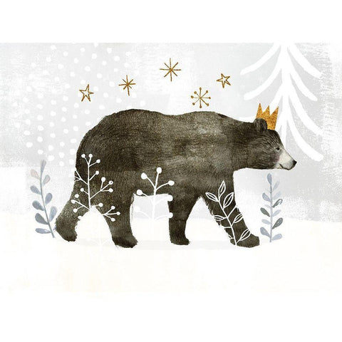 Woodland Celebration III White Modern Wood Framed Art Print by Borges, Victoria