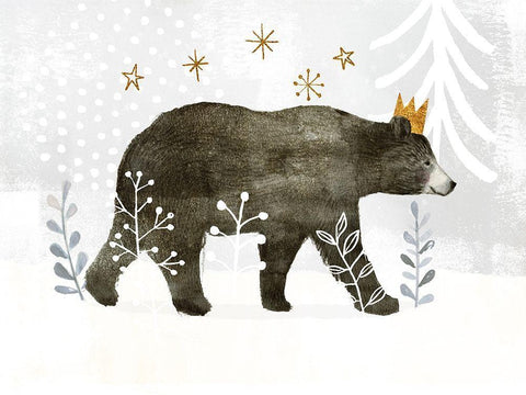 Woodland Celebration III Black Ornate Wood Framed Art Print with Double Matting by Borges, Victoria