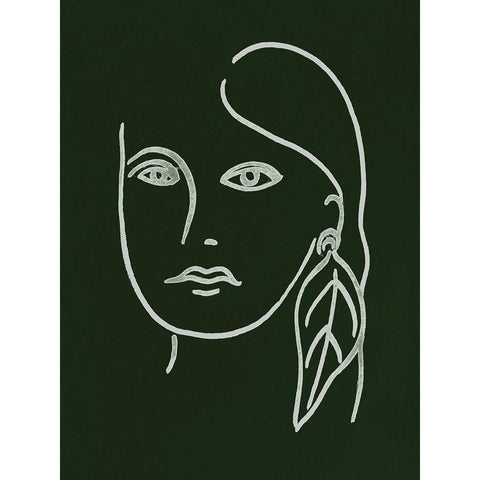 Malachite Portrait I Black Modern Wood Framed Art Print with Double Matting by Wang, Melissa