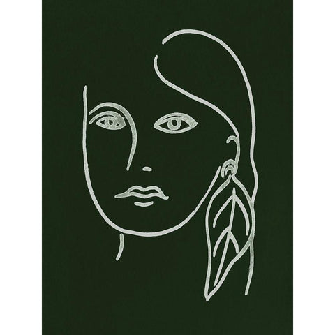 Malachite Portrait I Black Modern Wood Framed Art Print by Wang, Melissa