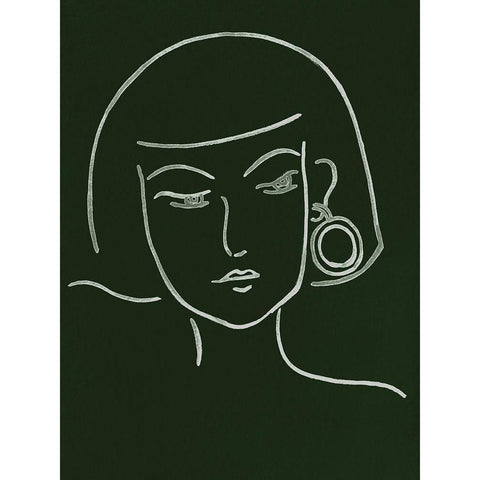 Malachite Portrait II Black Modern Wood Framed Art Print by Wang, Melissa