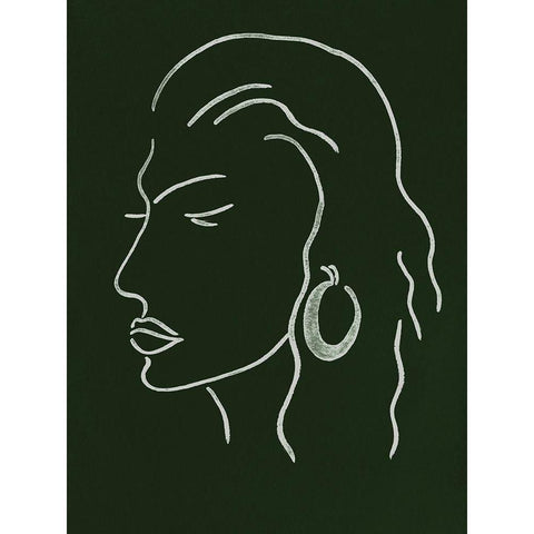 Malachite Portrait III Black Modern Wood Framed Art Print by Wang, Melissa