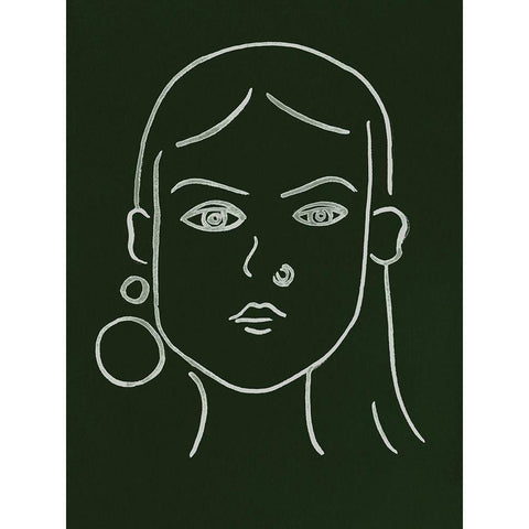 Malachite Portrait IV Black Modern Wood Framed Art Print with Double Matting by Wang, Melissa