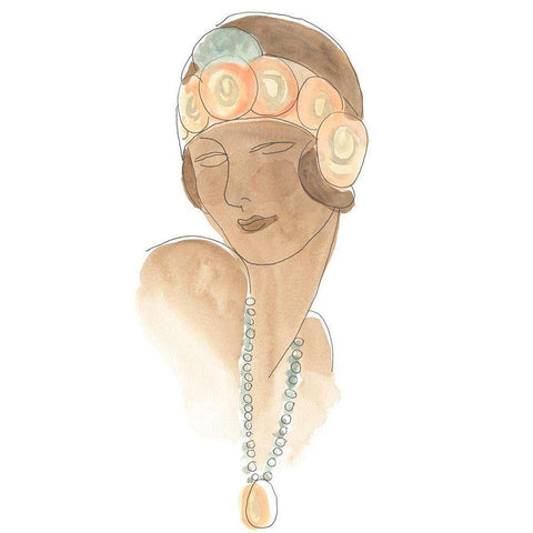 Flapper Fashion Sketches II White Modern Wood Framed Art Print by Vess, June Erica