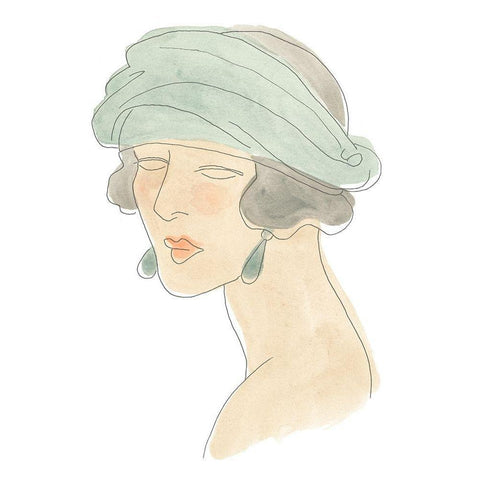 Flapper Fashion Sketches IV White Modern Wood Framed Art Print by Vess, June Erica