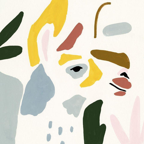 Llama Moderne III White Modern Wood Framed Art Print by Borges, Victoria