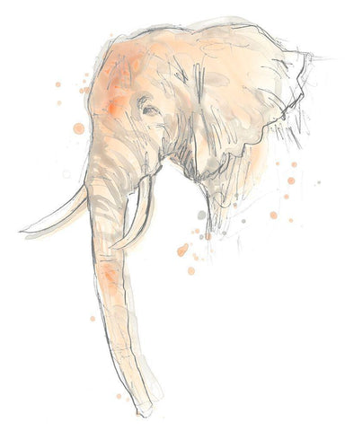 Blush Savannah I White Modern Wood Framed Art Print with Double Matting by Vess, June Erica