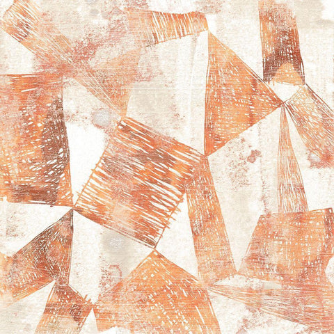 Red Earth Textile II White Modern Wood Framed Art Print with Double Matting by Vess, June Erica