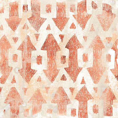 Red Earth Textile III White Modern Wood Framed Art Print by Vess, June Erica