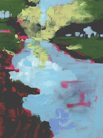 Sherbet Plains II White Modern Wood Framed Art Print with Double Matting by Parker, Jennifer Paxton