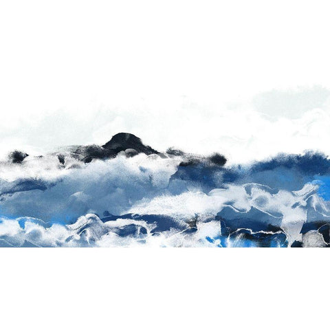 Custom Sea Surface II Gold Ornate Wood Framed Art Print with Double Matting by Vess, June Erica