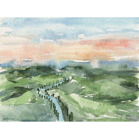 Watercolor Views V White Modern Wood Framed Art Print by Wang, Melissa