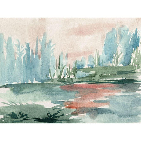 Watercolor Views VI Black Modern Wood Framed Art Print with Double Matting by Wang, Melissa