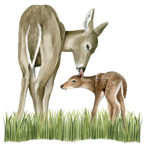 Woodland Babes II White Modern Wood Framed Art Print by Popp, Grace