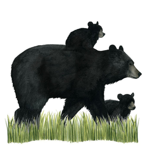 Woodland Babes IV Black Modern Wood Framed Art Print by Popp, Grace