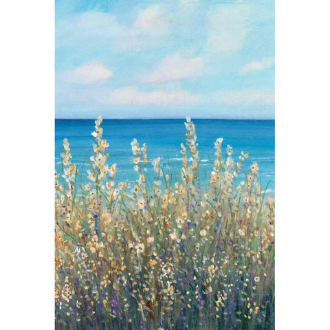 Flowers at the Coast I White Modern Wood Framed Art Print by OToole, Tim