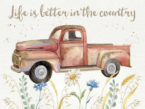 Nostalgic Farm II White Modern Wood Framed Art Print with Double Matting by Maday, Jane