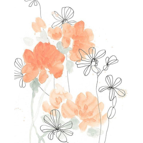 Blush Peonies I Black Modern Wood Framed Art Print by Vess, June Erica