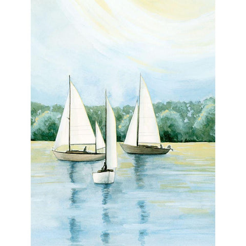 Afternoon Sail II White Modern Wood Framed Art Print by Popp, Grace