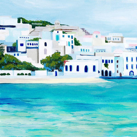 Mykonos I White Modern Wood Framed Art Print by Popp, Grace