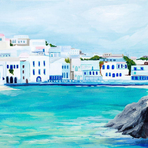 Mykonos II White Modern Wood Framed Art Print by Popp, Grace
