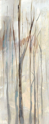 Wispy Birches I White Modern Wood Framed Art Print with Double Matting by Goldberger, Jennifer