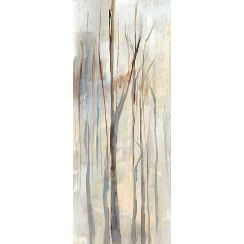 Wispy Birches I Black Modern Wood Framed Art Print with Double Matting by Goldberger, Jennifer