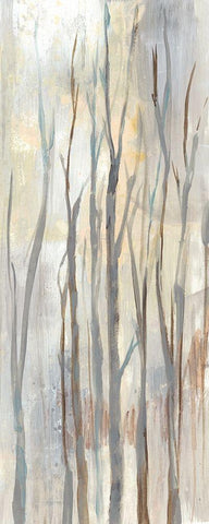 Wispy Birches II Black Ornate Wood Framed Art Print with Double Matting by Goldberger, Jennifer