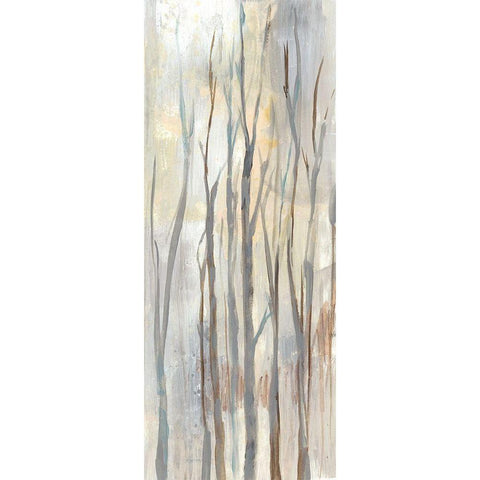 Wispy Birches II Black Modern Wood Framed Art Print with Double Matting by Goldberger, Jennifer